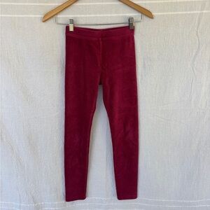 Girls sz 10 crew cuts dark pink/red velour leggings
